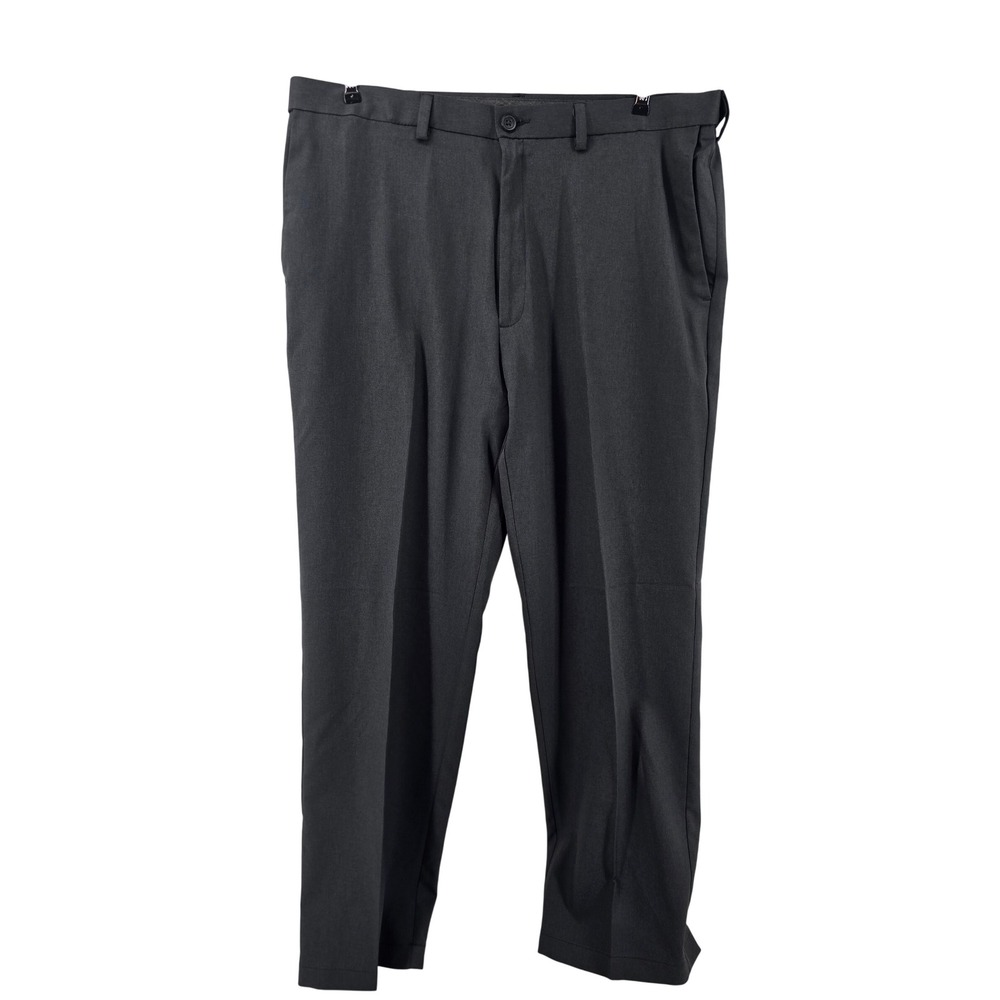 Haggar Dress Pants Mens 40x32 Gray H26 Pro Classic Fit Flat Front Polyester